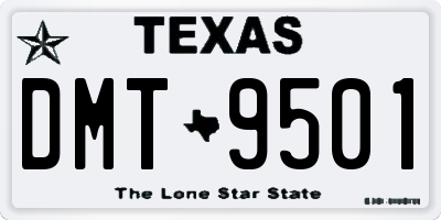 TX license plate DMT9501