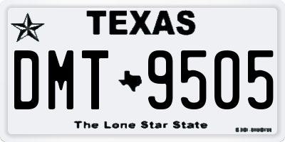 TX license plate DMT9505