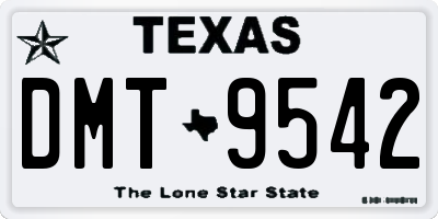 TX license plate DMT9542