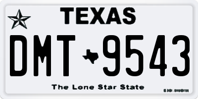 TX license plate DMT9543