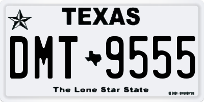 TX license plate DMT9555