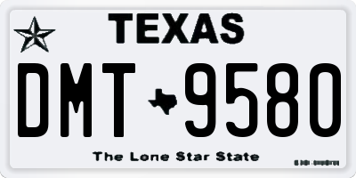 TX license plate DMT9580