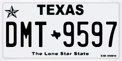 TX license plate DMT9597