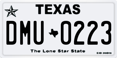 TX license plate DMU0223