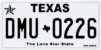 TX license plate DMU0226