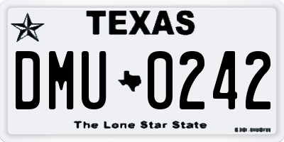 TX license plate DMU0242