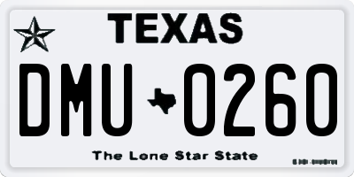 TX license plate DMU0260