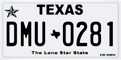 TX license plate DMU0281