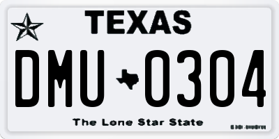 TX license plate DMU0304