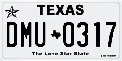 TX license plate DMU0317