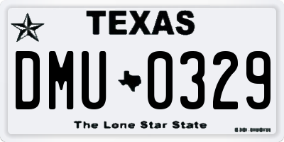 TX license plate DMU0329