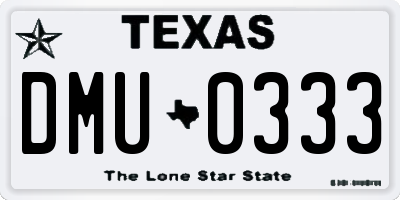 TX license plate DMU0333