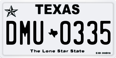 TX license plate DMU0335