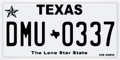 TX license plate DMU0337