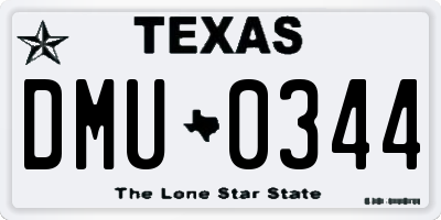 TX license plate DMU0344