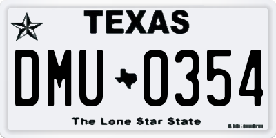 TX license plate DMU0354