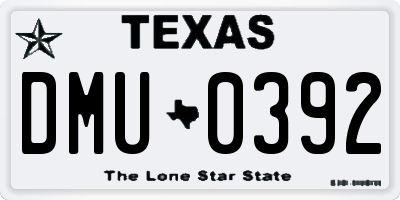 TX license plate DMU0392