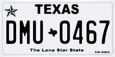 TX license plate DMU0467