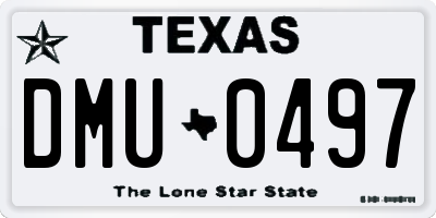 TX license plate DMU0497