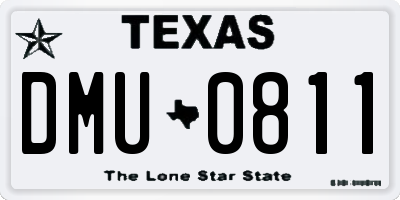 TX license plate DMU0811