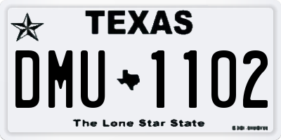 TX license plate DMU1102