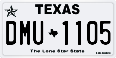 TX license plate DMU1105