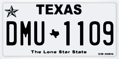 TX license plate DMU1109