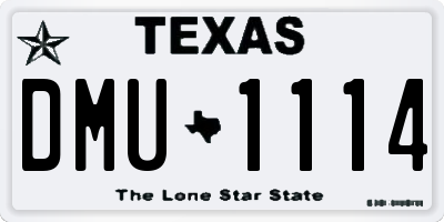 TX license plate DMU1114