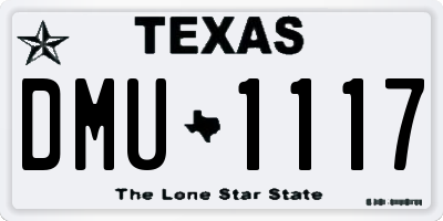 TX license plate DMU1117