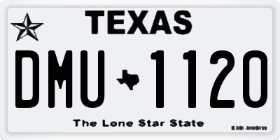 TX license plate DMU1120