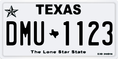 TX license plate DMU1123