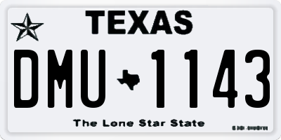 TX license plate DMU1143