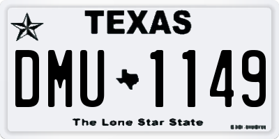 TX license plate DMU1149