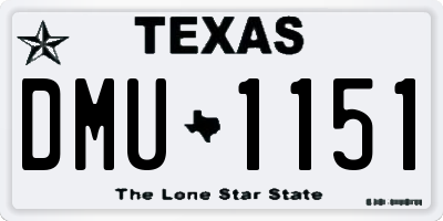 TX license plate DMU1151