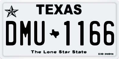 TX license plate DMU1166