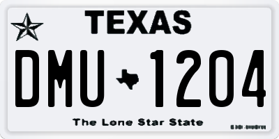 TX license plate DMU1204