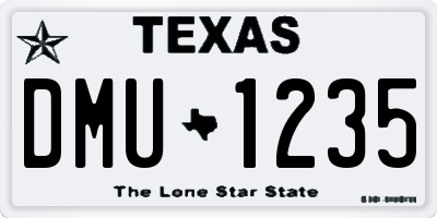 TX license plate DMU1235