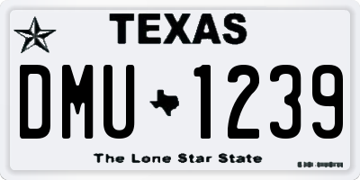 TX license plate DMU1239