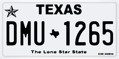 TX license plate DMU1265