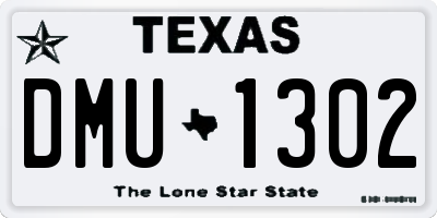 TX license plate DMU1302