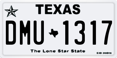 TX license plate DMU1317