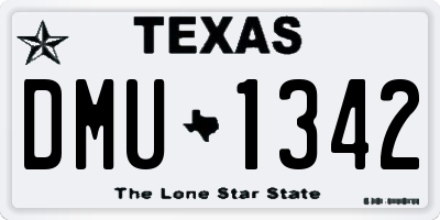 TX license plate DMU1342