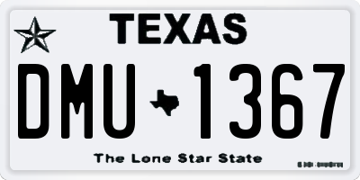 TX license plate DMU1367