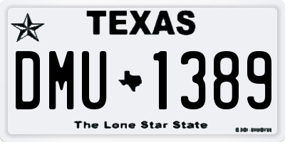 TX license plate DMU1389