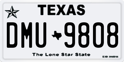 TX license plate DMU9808