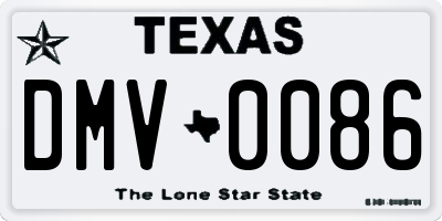 TX license plate DMV0086