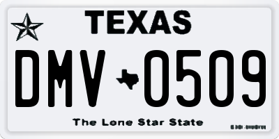 TX license plate DMV0509