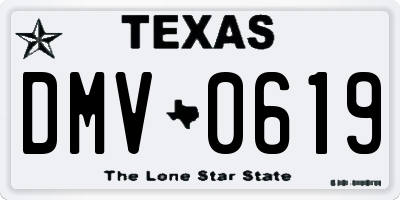 TX license plate DMV0619