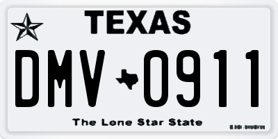 TX license plate DMV0911