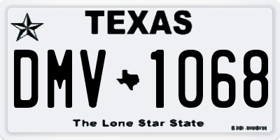 TX license plate DMV1068